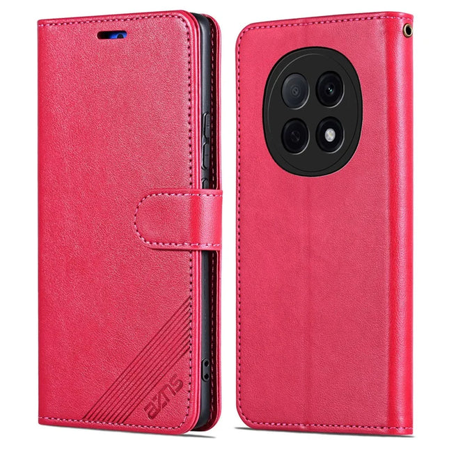 AZNS For Oppo A5 Pro 5G Case Anti-Scratch PU Leather Stand Wallet Phone Cover - Red