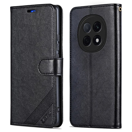 AZNS For Oppo A5 Pro 5G Case Anti-Scratch PU Leather Stand Wallet Phone Cover - Black