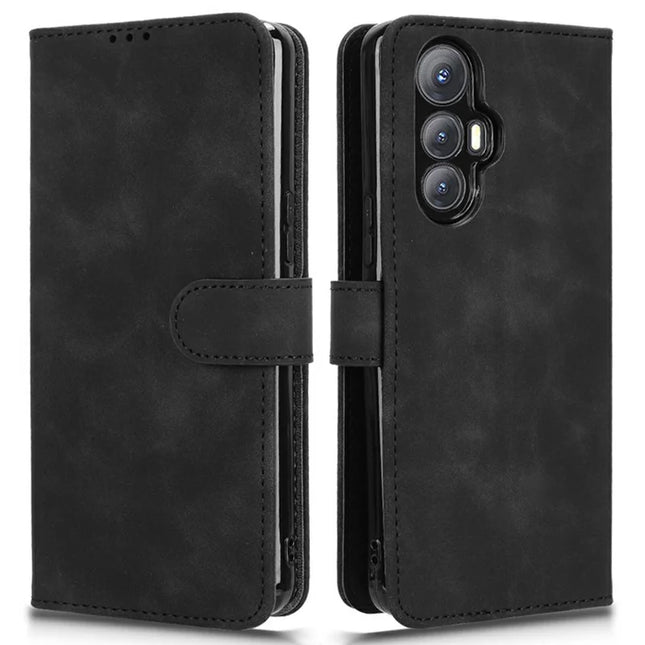 For Cubot Max 5 Leather Case Skin Feel Anti Drop Wallet Flip Phone Cover - Black