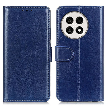 For OnePlus 13R 5G / Ace 5 5G Case Crazy Horse Texture PU Leather Phone Stand Cover - Blue
