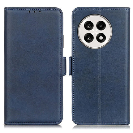 For OnePlus 13R 5G / Ace 5 5G Case Stand Cowhide Texture PU Leather Phone Cover - Blue