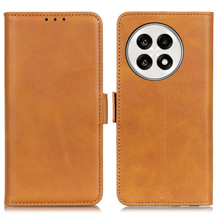 For OnePlus 13R 5G / Ace 5 5G Case Stand Cowhide Texture PU Leather Phone Cover - Yellow