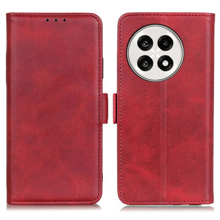 For OnePlus 13R 5G / Ace 5 5G Case Stand Cowhide Texture PU Leather Phone Cover - Red