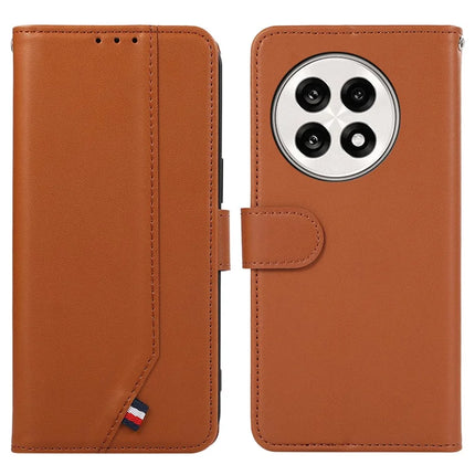 For OnePlus 13R 5G / Ace 5 5G Case RFID Blocking Flip Leather Phone Cover - Brown