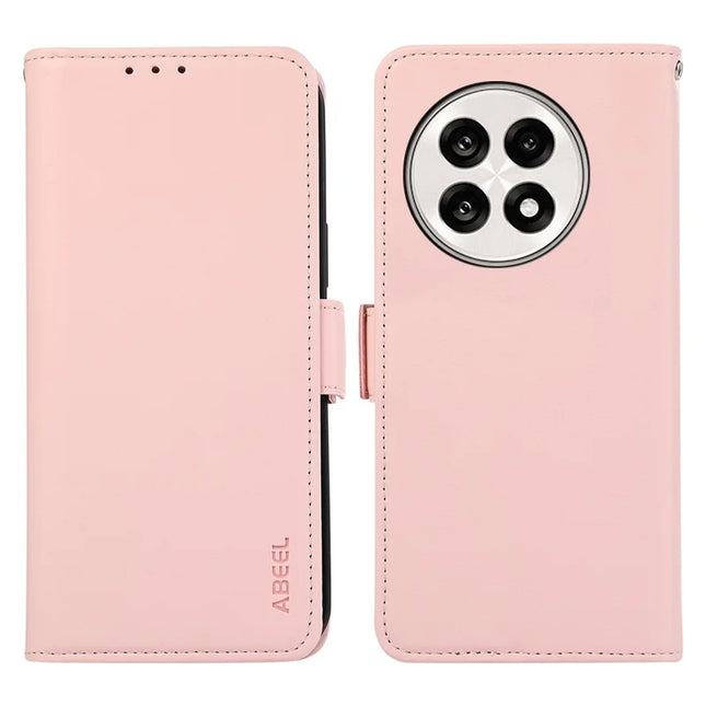 ABEEL For OnePlus 13R 5G / Ace 5 5G Case Leather Phone Cover with RFID Blocking Wallet - Pink
