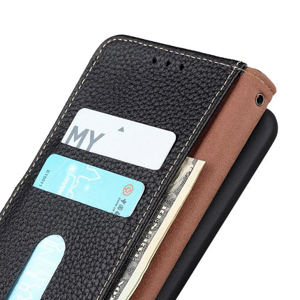 KHAZNEH Phone Case for OnePlus 13R 5G / Ace 5 5G / Ace 5 Pro 5G Genuine Cow Leather Flip Cover