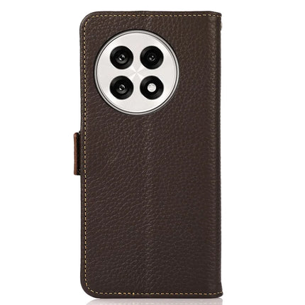 KHAZNEH Phone Case for OnePlus 13R 5G / Ace 5 5G / Ace 5 Pro 5G Genuine Cow Leather Cover RFID Blocking