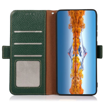 KHAZNEH Phone Case for OnePlus 13R 5G / Ace 5 5G / Ace 5 Pro 5G Genuine Cow Leather Cover RFID Blocking