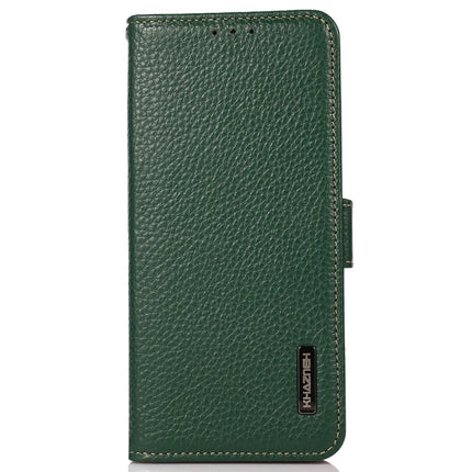 KHAZNEH Phone Case for OnePlus 13R 5G / Ace 5 5G / Ace 5 Pro 5G Genuine Cow Leather Cover RFID Blocking