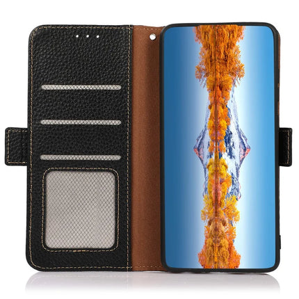 KHAZNEH Phone Case for OnePlus 13R 5G / Ace 5 5G / Ace 5 Pro 5G Genuine Cow Leather Cover RFID Blocking