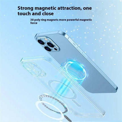 For iPhone 16 Pro Matte Case Compatible with MagSafe TPU + Tempered Glass Back Phone Cover Built In Lens Film