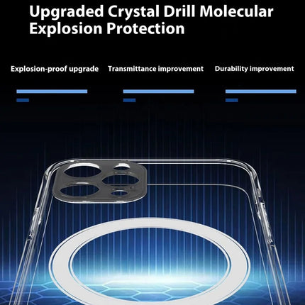 For iPhone 16 Pro Matte Case Compatible with MagSafe TPU + Tempered Glass Back Phone Cover Built In Lens Film