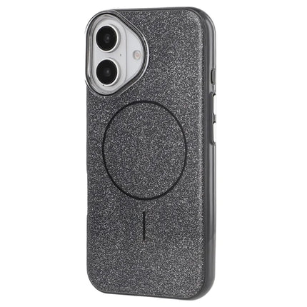 For iPhone 16 Case Compatible with MagSafe Glitter Design IMD TPU + PC Phone Back Cover