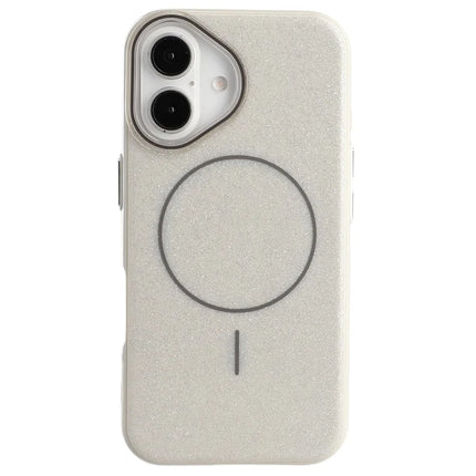 For iPhone 16 Case Compatible with MagSafe Glitter Design IMD TPU + PC Phone Back Cover