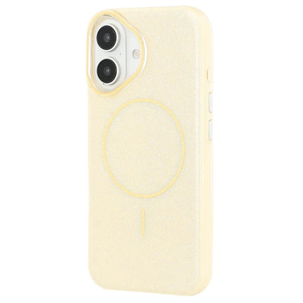 For iPhone 16 Case Compatible with MagSafe Glitter Design IMD TPU + PC Phone Back Cover