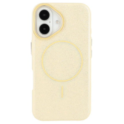 For iPhone 16 Case Compatible with MagSafe Glitter Design IMD TPU + PC Phone Back Cover