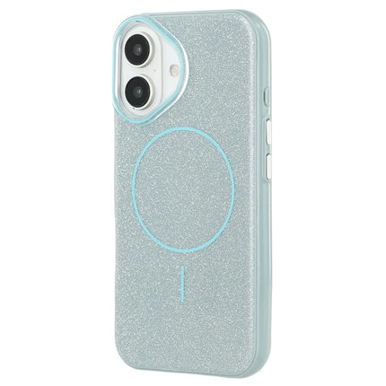 For iPhone 16 Case Compatible with MagSafe Glitter Design IMD TPU + PC Phone Back Cover