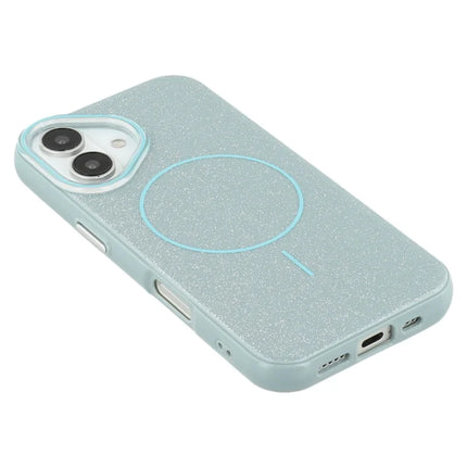 For iPhone 16 Case Compatible with MagSafe Glitter Design IMD TPU + PC Phone Back Cover