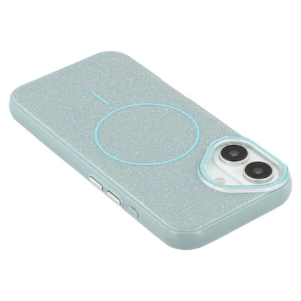For iPhone 16 Case Compatible with MagSafe Glitter Design IMD TPU + PC Phone Back Cover
