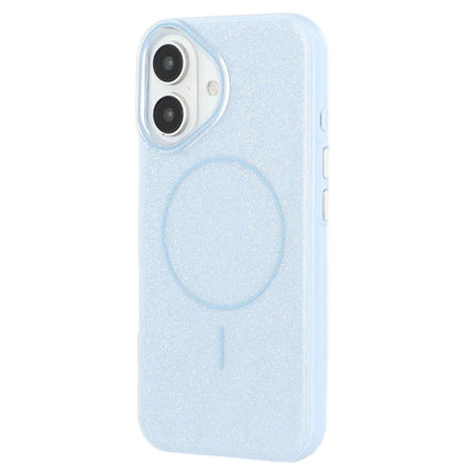For iPhone 16 Case Compatible with MagSafe Glitter Design IMD TPU + PC Phone Back Cover