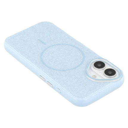 For iPhone 16 Case Compatible with MagSafe Glitter Design IMD TPU + PC Phone Back Cover