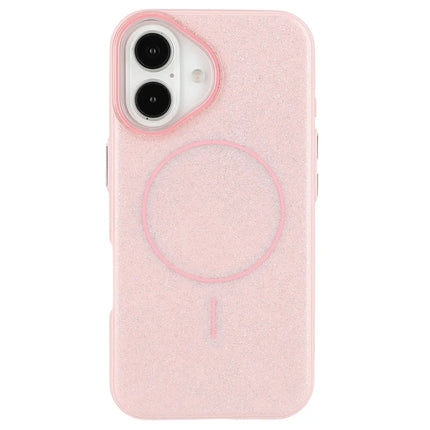 For iPhone 16 Case Compatible with MagSafe Glitter Design IMD TPU + PC Phone Back Cover