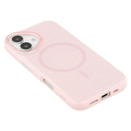 For iPhone 16 Case Compatible with MagSafe Glitter Design IMD TPU + PC Phone Back Cover