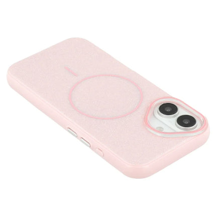 For iPhone 16 Case Compatible with MagSafe Glitter Design IMD TPU + PC Phone Back Cover