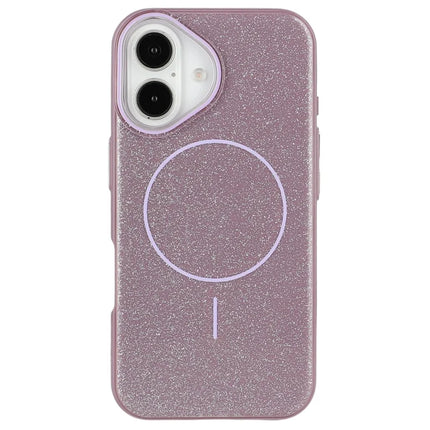 For iPhone 16 Case Compatible with MagSafe Glitter Design IMD TPU + PC Phone Back Cover