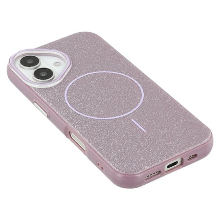 For iPhone 16 Case Compatible with MagSafe Glitter Design IMD TPU + PC Phone Back Cover