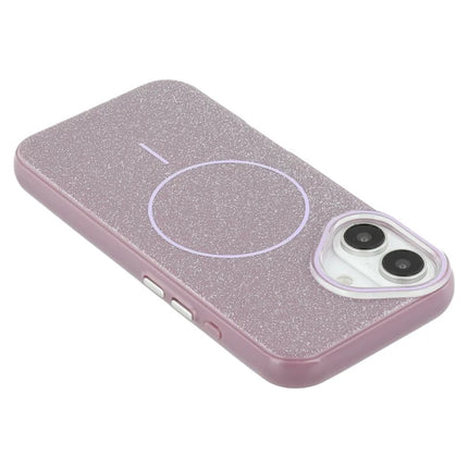 For iPhone 16 Case Compatible with MagSafe Glitter Design IMD TPU + PC Phone Back Cover