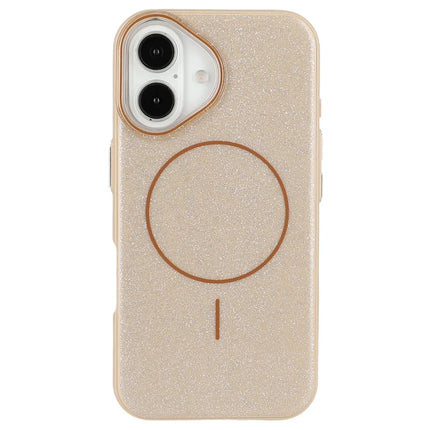 For iPhone 16 Case Compatible with MagSafe Glitter Design IMD TPU + PC Phone Back Cover