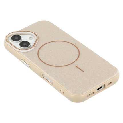 For iPhone 16 Case Compatible with MagSafe Glitter Design IMD TPU + PC Phone Back Cover