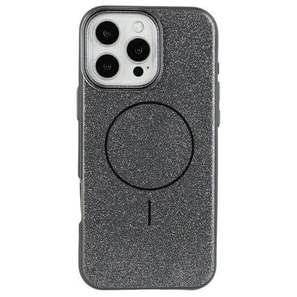 For iPhone 16 Pro Max Case Compatible with MagSafe Glitter Design IMD TPU + PC Phone Back Cover