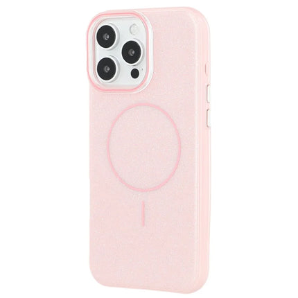 For iPhone 16 Pro Max Case Compatible with MagSafe Glitter Design IMD TPU + PC Phone Back Cover