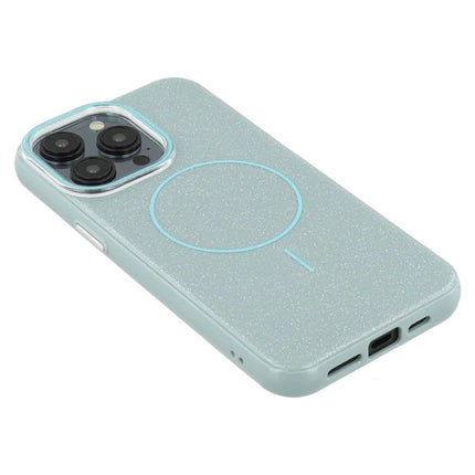 For iPhone 15 Pro Max Case Compatible with MagSafe Glitter Design IMD TPU + PC Phone Back Cover