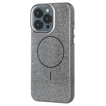 For iPhone 15 Pro Max Case Compatible with MagSafe Glitter Design IMD TPU + PC Phone Back Cover