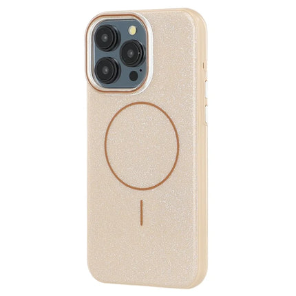 For iPhone 15 Pro Max Case Compatible with MagSafe Glitter Design IMD TPU + PC Phone Back Cover
