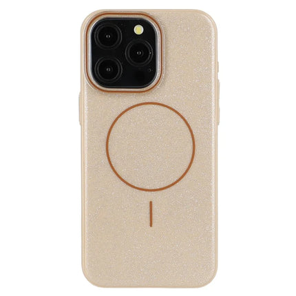For iPhone 15 Pro Max Case Compatible with MagSafe Glitter Design IMD TPU + PC Phone Back Cover