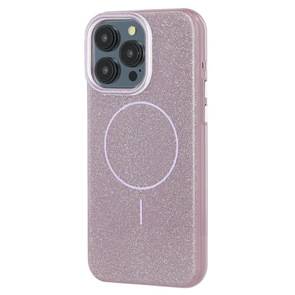 For iPhone 15 Pro Max Case Compatible with MagSafe Glitter Design IMD TPU + PC Phone Back Cover