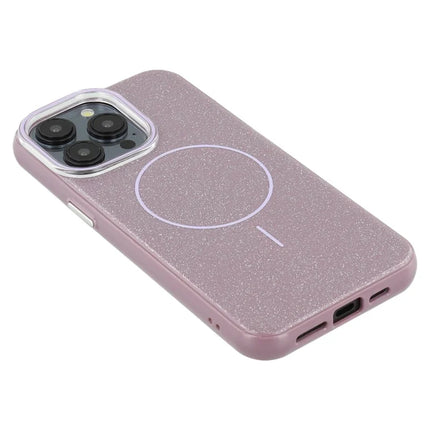 For iPhone 15 Pro Max Case Compatible with MagSafe Glitter Design IMD TPU + PC Phone Back Cover