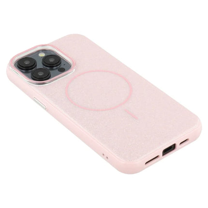 For iPhone 15 Pro Max Case Compatible with MagSafe Glitter Design IMD TPU + PC Phone Back Cover