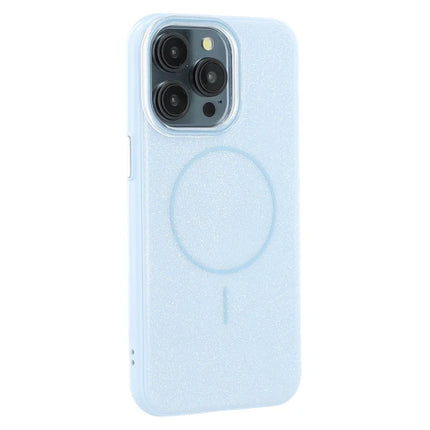 For iPhone 15 Pro Max Case Compatible with MagSafe Glitter Design IMD TPU + PC Phone Back Cover - Blue