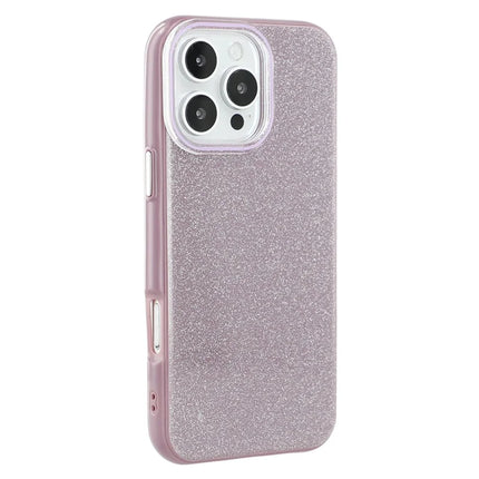 For iPhone 16 Pro Max Case Glitter Design IMD TPU + PC Phone Back Cover - Purple