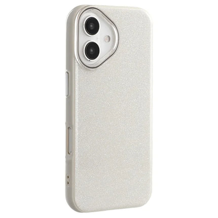 For iPhone 16 Case Glitter Design IMD TPU + PC Phone Back Cover - Grey