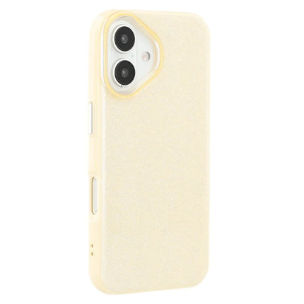 For iPhone 16 Case Glitter Design IMD TPU + PC Phone Back Cover - Yellow