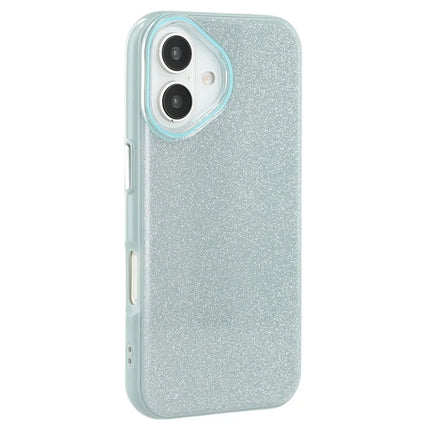 For iPhone 16 Case Glitter Design IMD TPU + PC Phone Back Cover - Green
