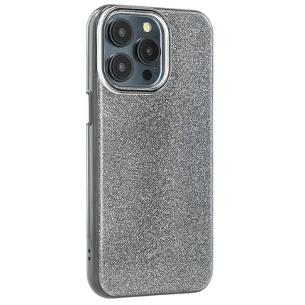 For iPhone 15 Pro Max Case Glitter Design IMD TPU + PC Phone Back Cover - Black