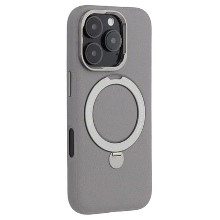 X-LEVEL For iPhone 16 Pro Max Magnetic Case Kickstand PC + PU Phone Back Cover - Grey