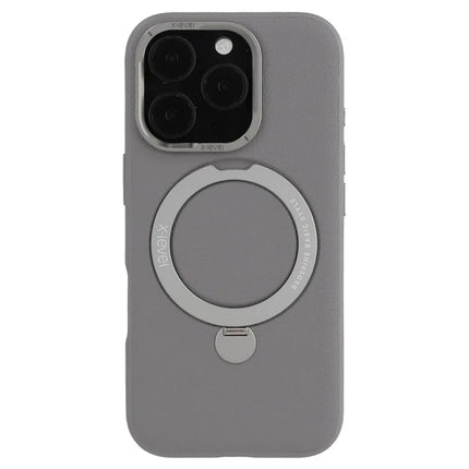X-LEVEL For iPhone 16 Pro Max Magnetic Case Kickstand PC + PU Phone Back Cover